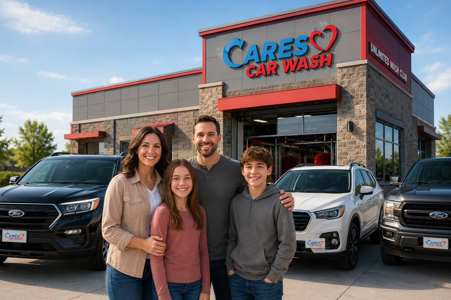 Family vehicles at CARES Car Wash